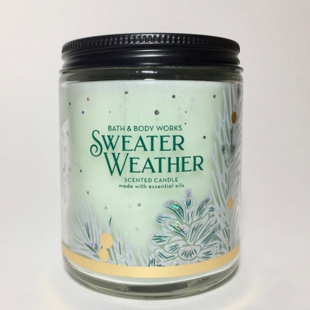 BBW Sweater Weather Single Wick Scented Candle 7 oz NEW